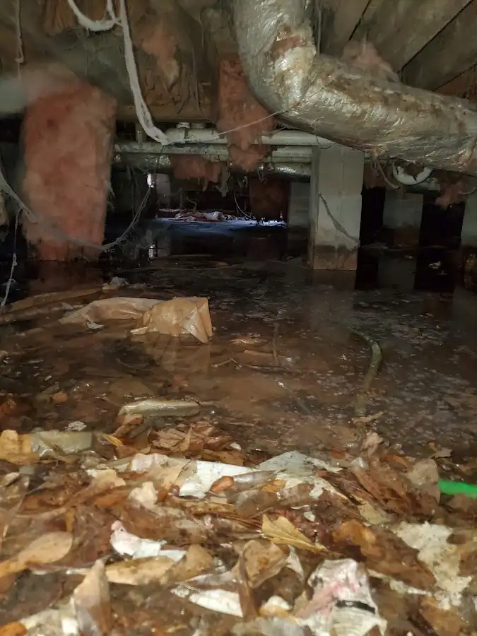 Crawl space flood assessment for Commercial Water Damage Restoration in Paramus